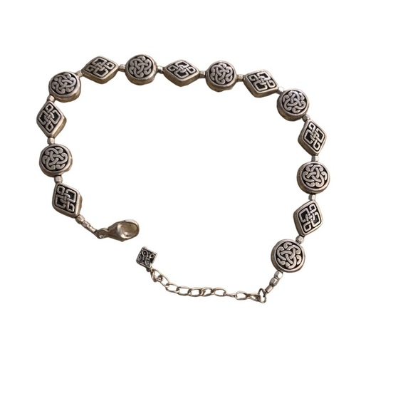 Silver Necklace & Earring Set Tribal Design Shapes - Picture 2 of 7